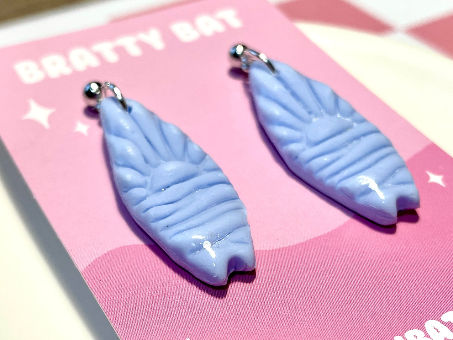 Blue Surfboard Earrings on Silver Stud