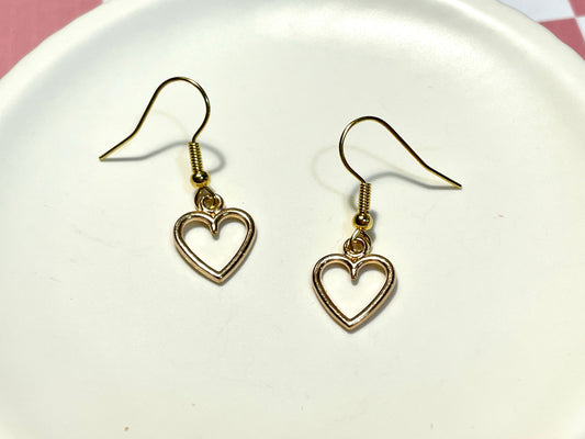 Golden Mini Heart Earrings