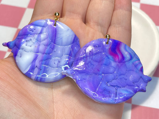 Sun and Stars Purple Earrings