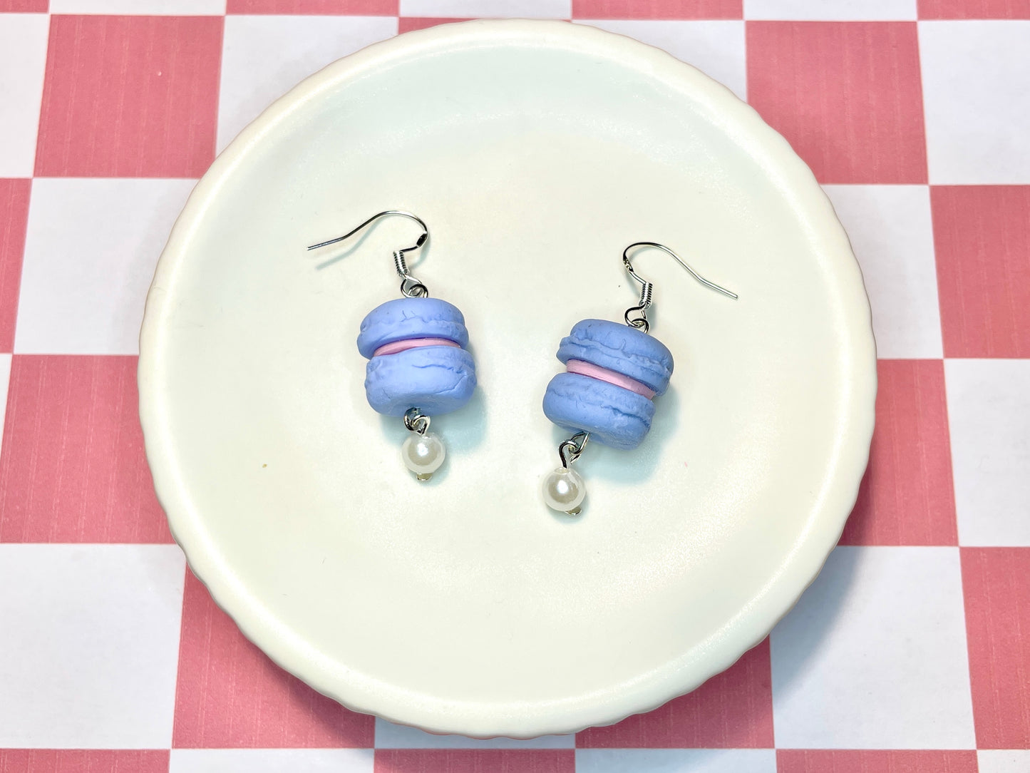 Blue Macaron Earrings