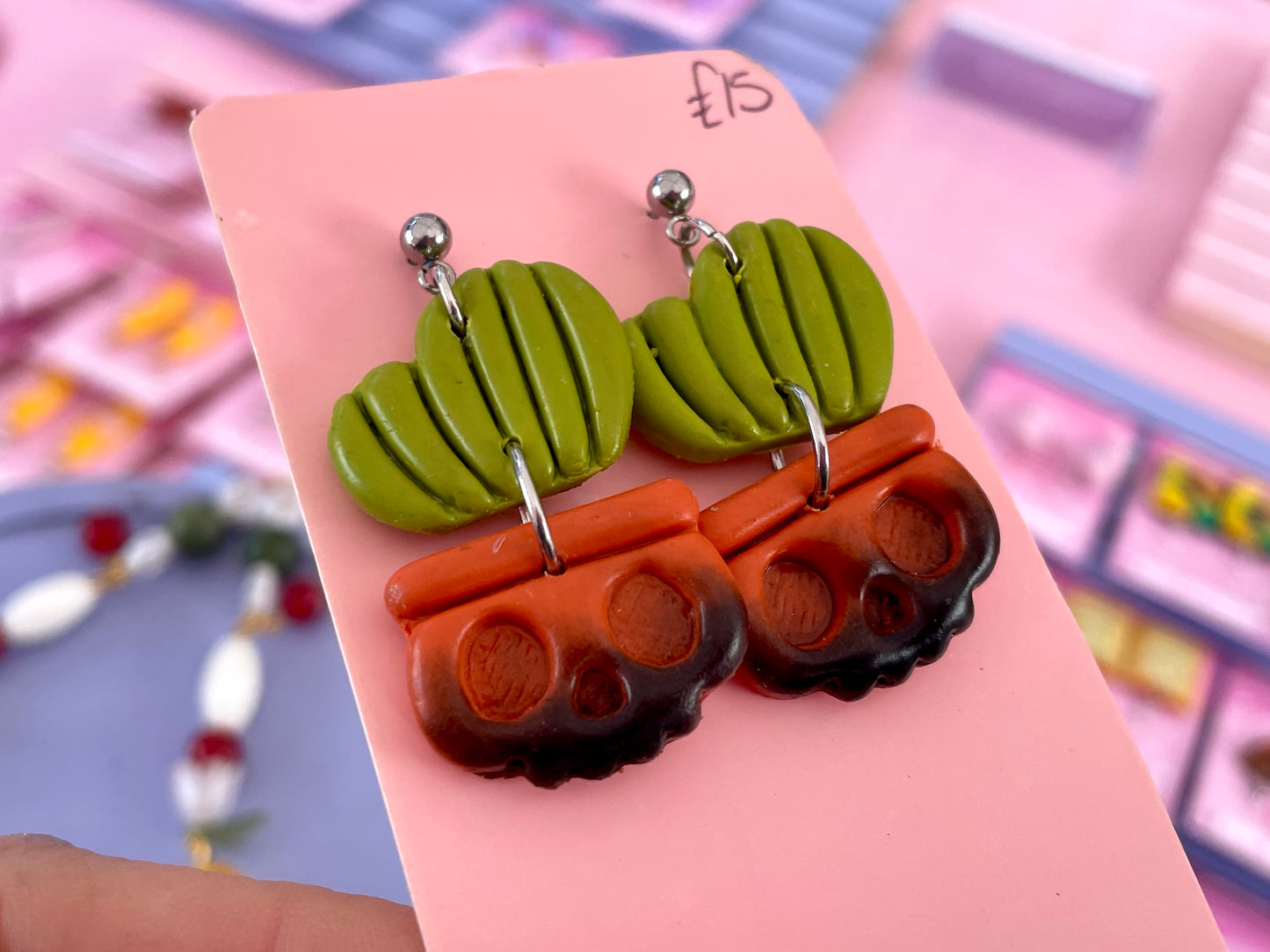 Halloween Cactus Earrings