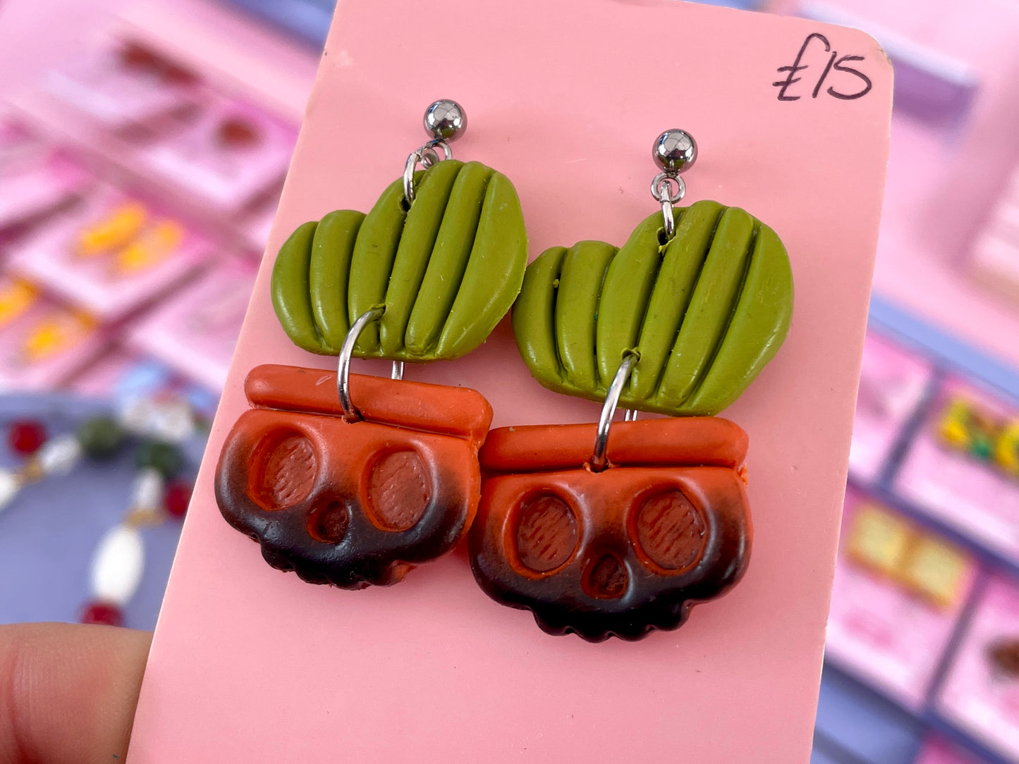 Halloween Cactus Earrings