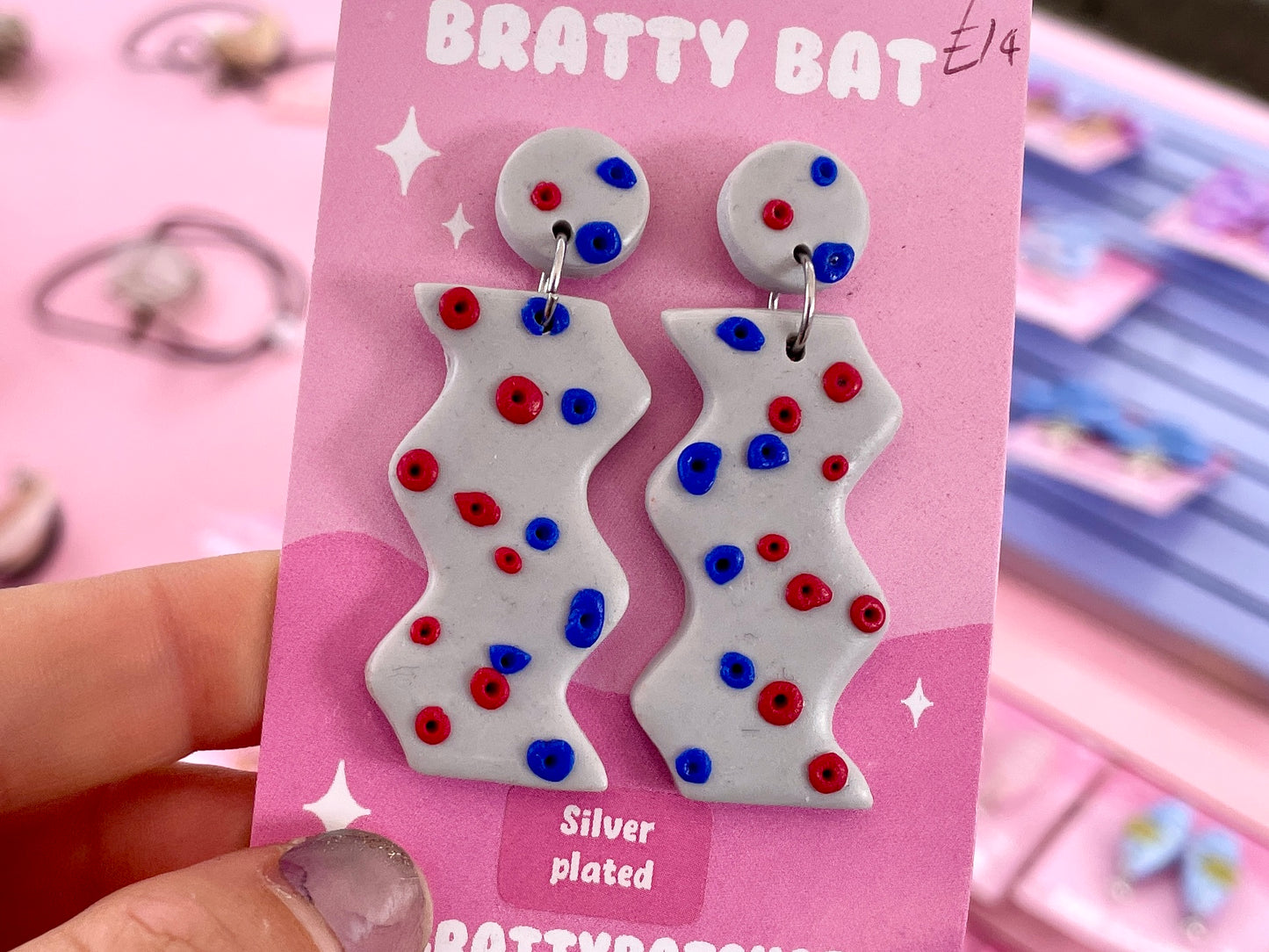 Rock Climbing / Bouldering Wall Stud Earrings - Squiggle Shaped Dangles