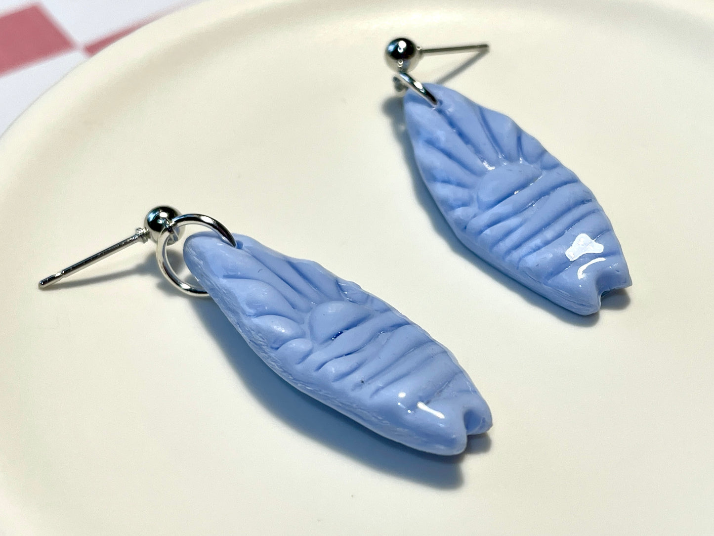 Blue Surfboard Earrings on Silver Stud